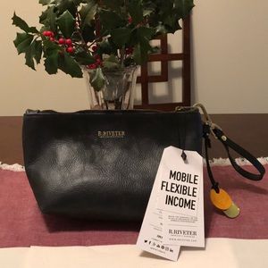 R.Riveter Leather Zipper Clutch